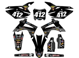 2014-2017 CRF 250 R MAYHEM Black Senge Graphics Kit Compatible with Honda - Picture 1 of 10