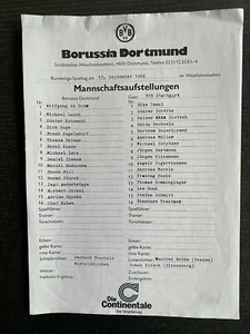 BL 86/87 Borussia Dortmund - VfB Stuttgart, 13.09.1986 - Informazioni Stampa - Foto 1 di 2