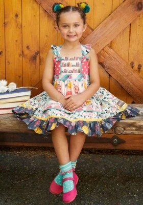 NUEVO SIN ETIQUETAS Niñas MATILDA JANE Maravilla Bicicleta Camino Nudo Vestido Talla 14 LEER *** Foto 1 de 4