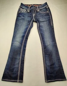 Rock Revival Alanis Boot Wmn's Sz 27x28" Dark Blue Stretch Jeans - Picture 1 of 10