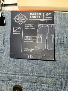 NEW St Johns Bay SIZE 34 Mens LINEN BLEND Cargo Shorts Blue *B3 BEACH - Picture 1 of 3