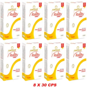 Omega 3 Omegor Vitality 1000 Alta Concentrazione 8X30 240 perle con Vit. E 1,4gr - Foto 1 di 1