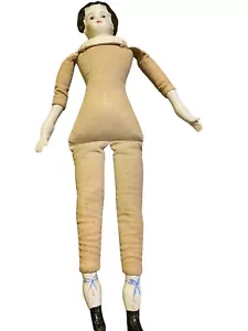 "Muñeco cabeza china alemán vintage de pelo negro 17"" para piezas" - Imagen 1 de 9