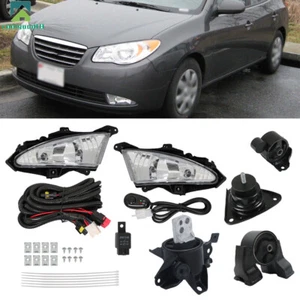 4PCS Engine Motor Mount Black&Clear Pair Fog Light For 2007-2010 Hyundai Elantra - Bild 1 von 14