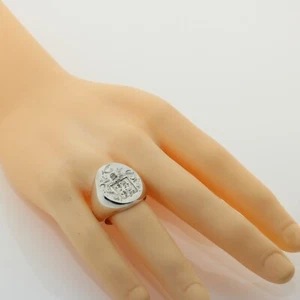 Erheblicher Sterlingsilber Wappensiegel Siegel Siegel Ring, Größe 12 * - Bild 1 von 3