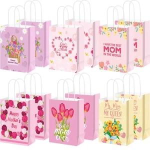 48 Pcs Happy Mother's Day Gift Bags with Handle for Gift Wrapping Party Favors - Picture 1 of 6