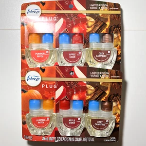 Febreze Plug In Pumpkin Apple Campfire Air Freshener Variety Set, lot Of 2 - Picture 1 of 1