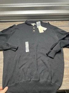 I Levrieri Polo Sweater Mens XXL Black 100% Pure Merino Wool Made in Italy - Picture 1 of 6
