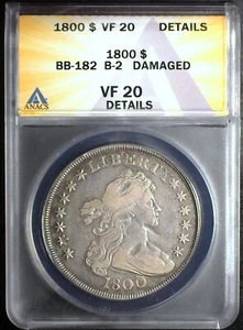 1800 BB-182 / B-2 ANACS VF20 Details Bust Dollar - Picture 1 of 4
