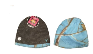 Realtree Women's Reversible Winter Hat Beanie Hot Shot Fleece Camouflage Camo - Picture 1 of 8
