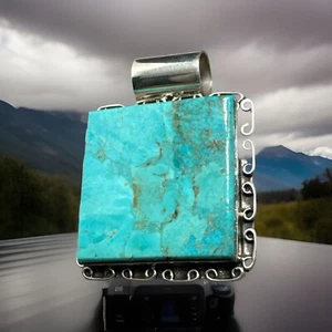 Colgante turquesa de plata de ley 925 DTR firmado por JAY KING ~ A - Imagen 1 de 10