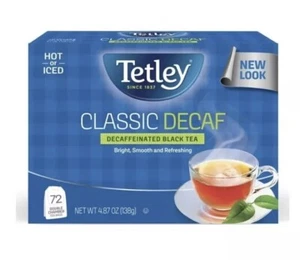 Tetley Classic Decaffeinated Black Tea 72 Ct Tea Bags - Picture 1 of 1