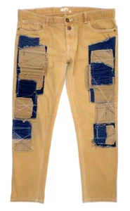 RS7 Royal Seven Herren Jeans 38 (39" Taille gemessen) camel-hellbraun Patch-Look MÄNGEL - Bild 1 von 9