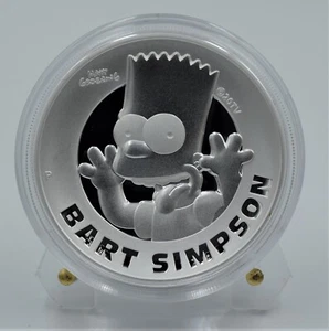 Tuvalu 2022 - Bart Simpson moneta d'argento ad altorilievo da 2 once - Foto 1 di 7
