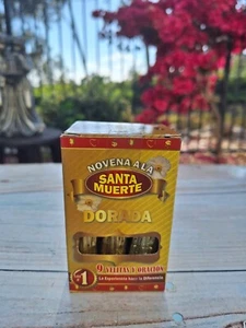 Novena a la Santa Muerte Dorada 9 Velas y Oracion Para Trabajo - Dinero - Bild 1 von 4