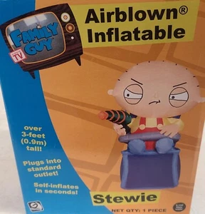3' STEWIE DE CHICO DE FAMILIA EN TRONA INFLABLE NUEVO EN CAJA ¡NO SE ENCIENDE!! - Imagen 1 de 2