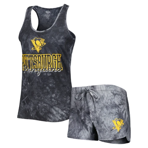 Women's Concepts Sport  Charcoal Pittsburgh Penguins Billboard Tank Top & Shorts Cover