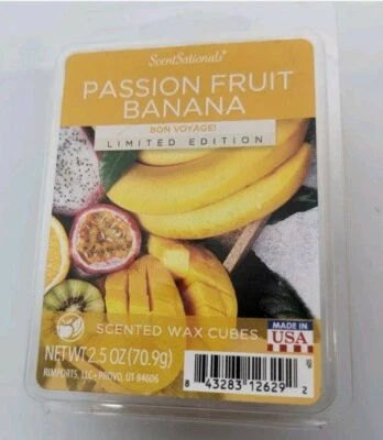 (2 PACK) Plátano Fruta de la Pasión Edición Limitada ScentSationals Cera Derretida 2.5 Foto 1 de 2