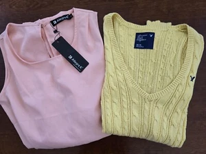 Lot of (2) Vintage Allegra K Romper NWT & American Eagle Sweater Size Small & XS - Picture 1 of 12
