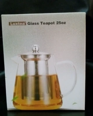 Luxtea Glass Teapot 25oz!!! Brand New in Box!!! Never used!!!!! - Image 1 of 4