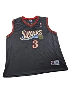 Maglia Vintage NBA Philadelphia 76ers Sixers Allen Iverson #3 Champion Taglia 44 L - Foto 1 di 11