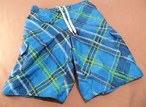 Badeanzug Hang Ten Boardshorts/Badeshorts Herren blau/grün kariert Gr. Large Rn# 79277 - Bild 1 von 7