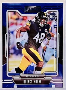 Quincy Roche 195 ROOKIE Blue /25 Parallel 2021 Panini Playbook Football Card - Foto 1 di 2
