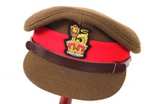 WW2 BRITISH ARMY OTHER RANKS VISOR HAT GOLD BRAID CAP MILITARY 59cm LGE