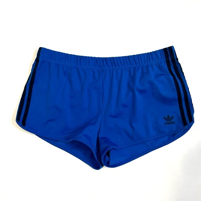 Adidas Originals 3 Stripes Women's Size L Trefoil Blue Athletic Running Shorts - Image 1 of 4