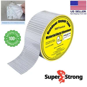 Aluminum Foil Butyl Tape Rubber Patch Leak RV Repair Roof Waterproof Seal Tape - Picture 1 of 8