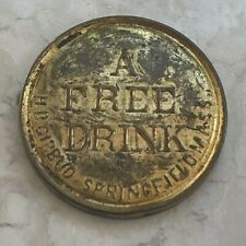 H B Gibbud A Free Drink Springfield Mass Massachusetts Trade Token Shell Card