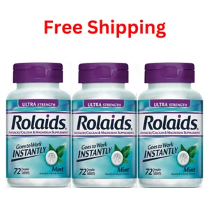 ROLAIDS Ultra Strength Chewable Antacid Tablets 72ct MINT ( 3 pack ) __ - Picture 1 of 8