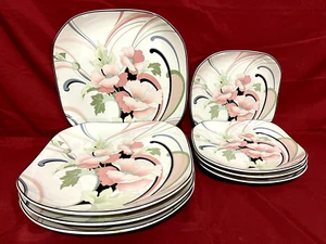 Sango Quadrille Anastasia 8 Piece Set Of 4 Each Floral Dinner & Salad Plates - Picture 1 of 2