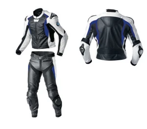 BMW Racing Biker Leather Suit Mens Motorbike/Motorcycle Leather Jacket Trouser - Picture 1 of 2