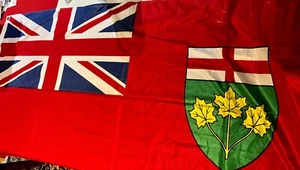 Bandera provincial de Ontario, Canadá 35"" x 66"" nunca ondeada ni exhibida - Imagen 1 de 4