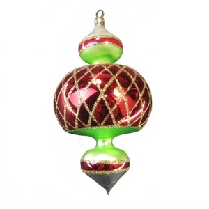 7,5" Vintage Radko Jumbo Drehkreisel Weihnachten mundgeblasenes Glas Ornament  - Bild 1 von 3