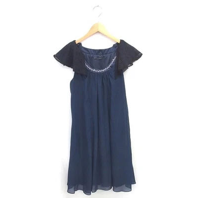 Vestido Axes Mujer Encaje Sin Mangas Azul Marino M Raro Foto 1 de 4