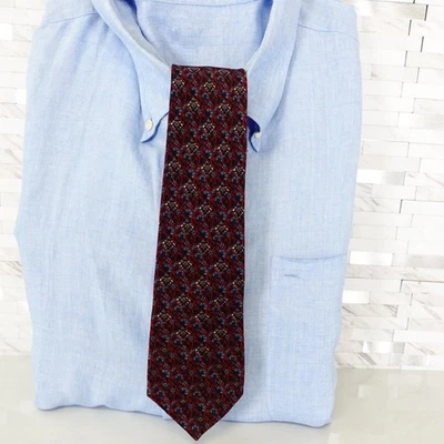 Traje GRES Paris Cuello Corbata Vino Tinto Para Hombre Seda Art Nouveau Estrecho París Borgoña Foto 1 de 4