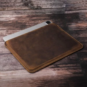 Genuine Leather Sleeve Case For iPad Pro 11/13 2025 2024 11/10/9/8/7th Mini Air - Picture 1 of 18