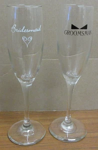 Copas de flautas tostadas champán boda dama de honor y padrino de boda - Imagen 1 de 2