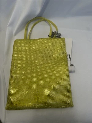 Zara Women's Green Rhinestone Bucket Purse With Chain - Image 1 of 3