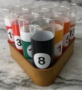 Juego de 10 vasos de billar de colección con estante. - Imagen 1 de 8