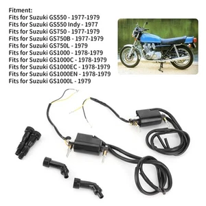 ´2pcs Ignition Coils 4pcs Caps 33410-45012 For GS550 GS750 GS850 GS1000 - Picture 1 of 12