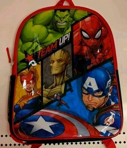 Zaino scuola bambini Marvel Avengers grande 15" borsa libro multicolore lucido nuovo - Foto 1 di 4