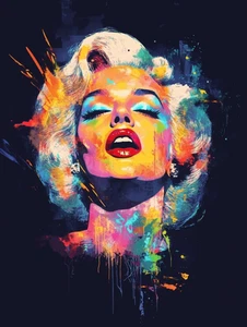 Canvas Art Marilyn Monroe Pop Art Blue Red Yellow Wall Picture Poster Print - Picture 1 of 22