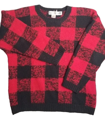 Suéter De Colección The Gap Clothing Co Tejido Lana Pura Búfalo Cuadros Años 80 Leñador Talla S Foto 1 de 4