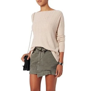 NEU Derek Lam 10 Crossby Elfenbein Metallic Struktur Lurex Crossover Strick Top S - Bild 1 von 9