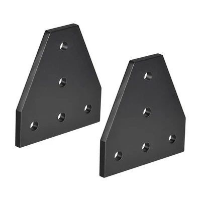 Placa unión exterior en forma T 5 orificios para Perfil aluminio 2020,2 negro - Imagen 1 de 4