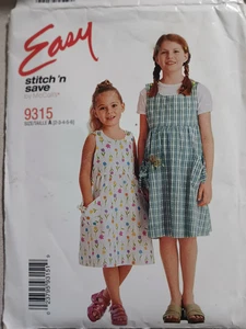 McCalls Stitch 'N Save Pattern 9315 Girls Jumpers Dresses Sizes 2 3 4 5 6 - Picture 1 of 2