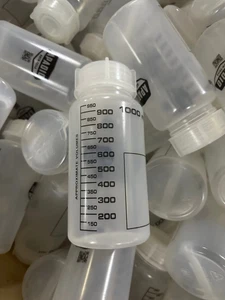 1000 ml Weithalsflasche aus Kunststoff – Laborflasche  chemikalienbeständig - Bild 1 von 1